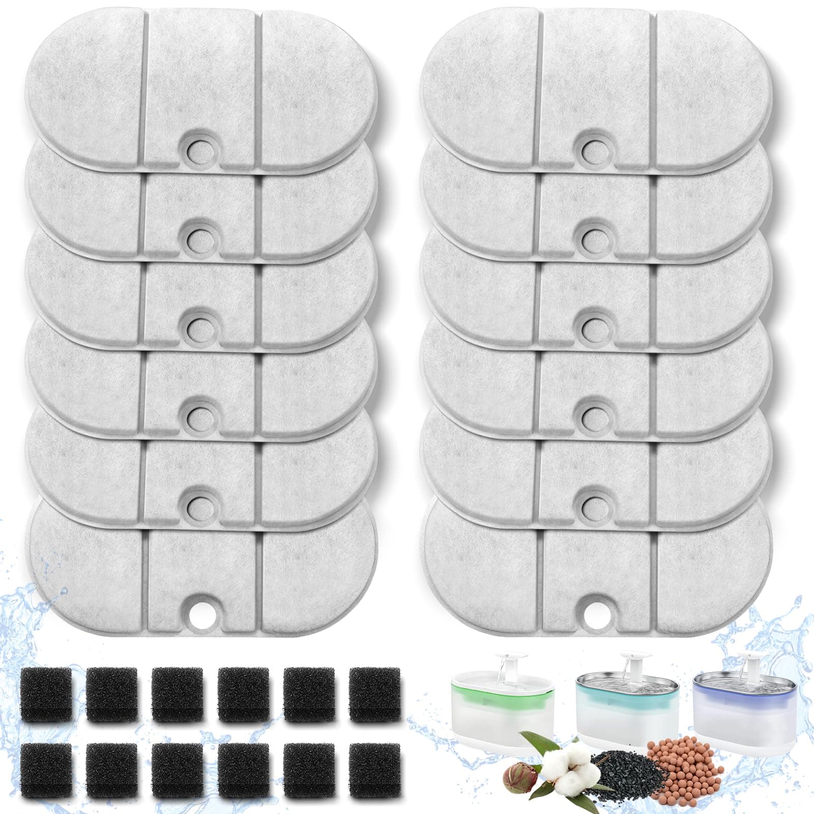 Fontaine à Eau Chat Petlibro PLWF002 2,1 L Quadruple Filtration 12 Éponges Pré-filtrées