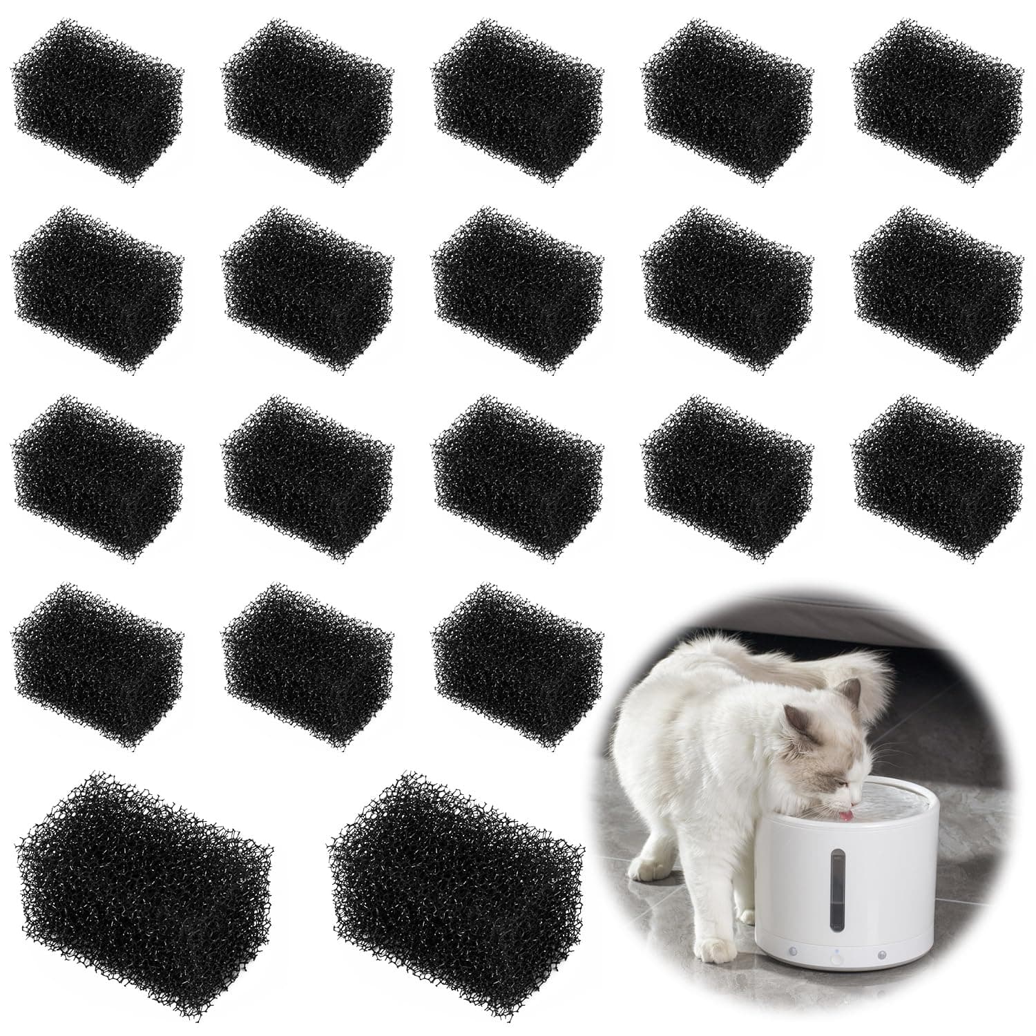 Filtre à Eau PETKIT Eversweet 3 Pro 2,8L Remplacement pour Chat|Caractéristiques|Usage Jour-Nuit|Fluide Purifié|Mousse É