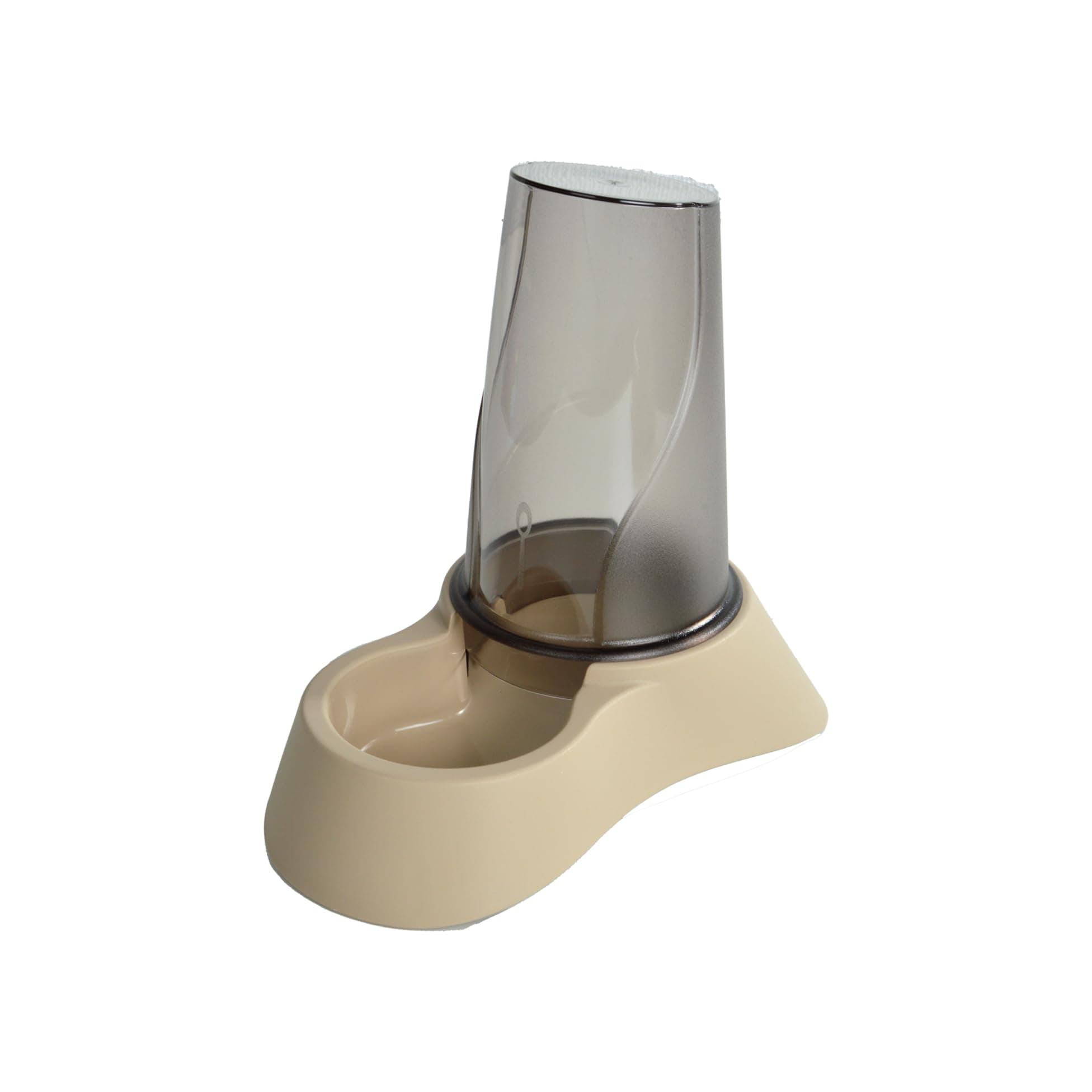 Distributeur eau et croquettes plastique automatique 1,5L pour chatte adulte 26x18xH25,5 cm Mocaccino